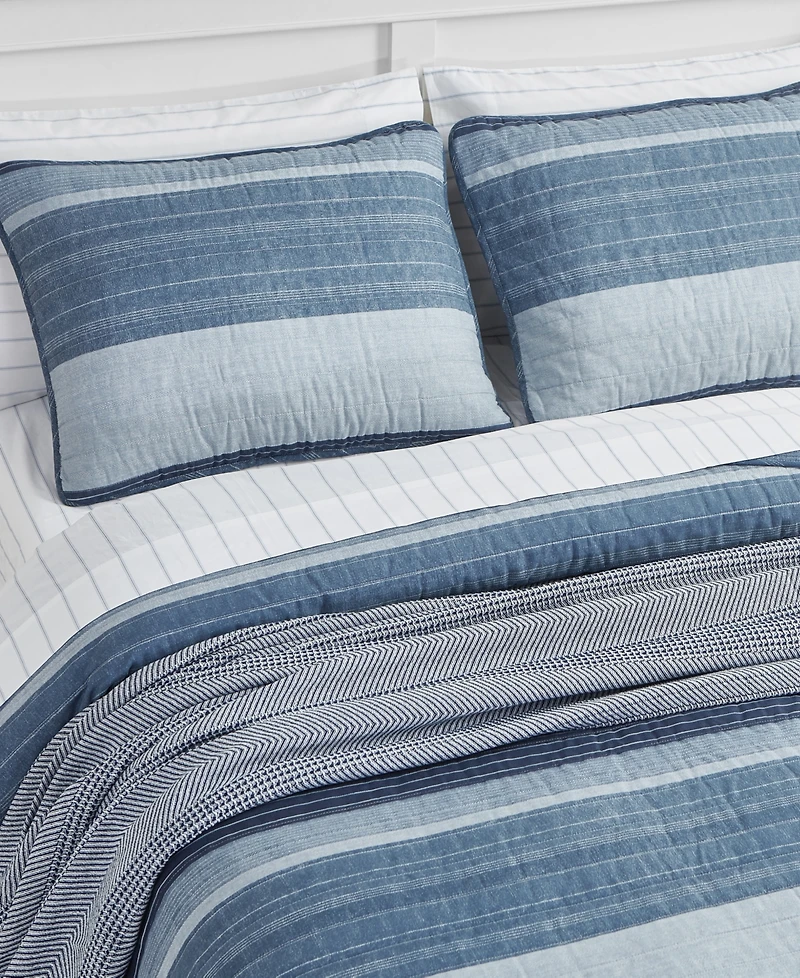 Nautica Ridgeport Reversible 3 Piece Quilt Set, Full/Queen