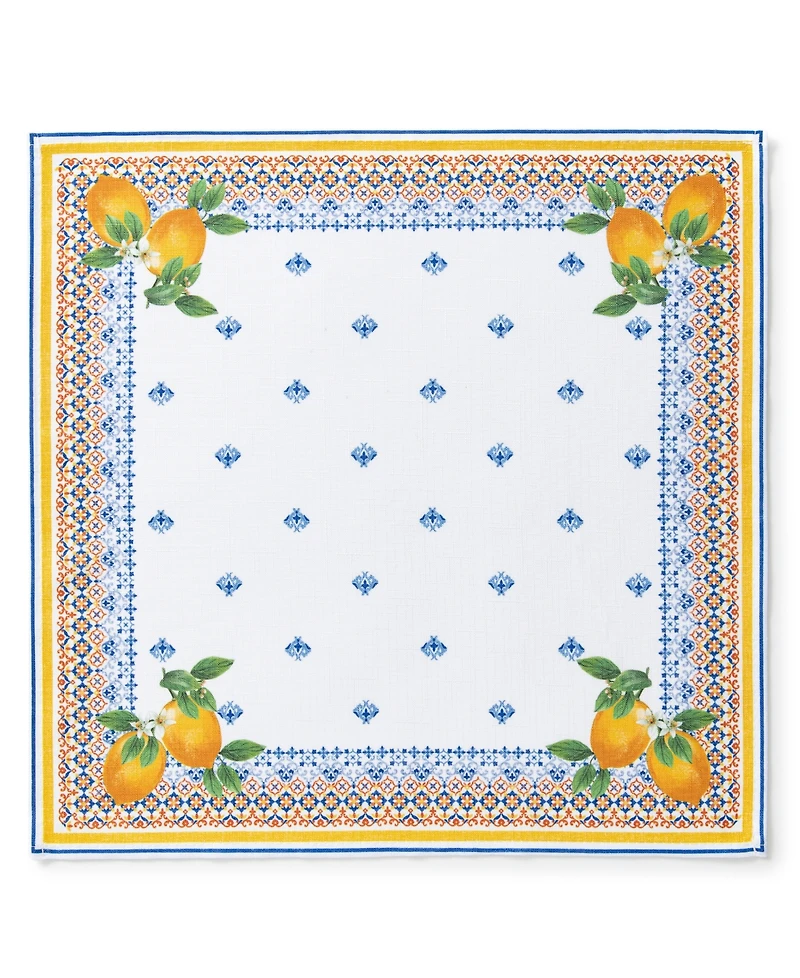 Capri Lemon Double Border Napkin Set of 4