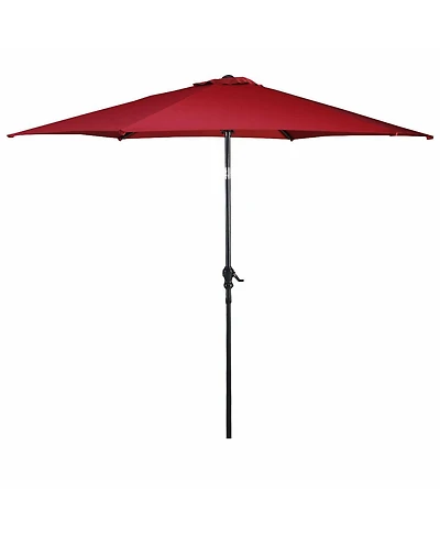 10FT Patio Umbrella 6 Ribs Market Steel Tilt W/ Crank Outdoor Garden