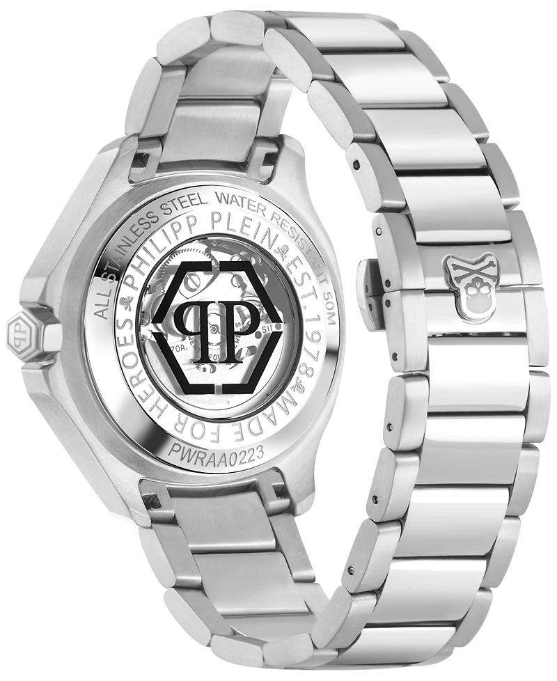 Philipp Plein Men's Automatic Skeleton Spectre Stainless Steel Bracelet Watch 42mm