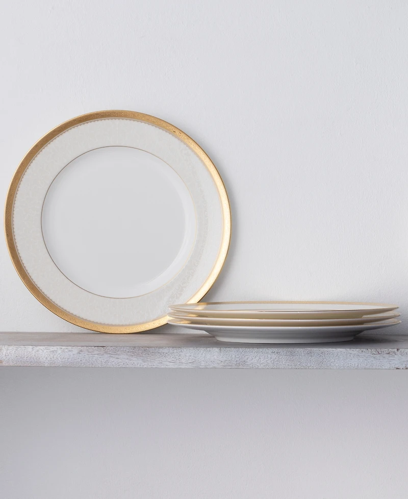 Noritake Odessa Gold Set of 4 Dinner Plates, Service For 4