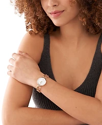 Fossil Women's Carlie Three-Hand Rose Gold-Tone Stainless Steel Watch, 30mm