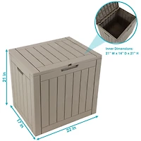 Lockable Outdoor Small Deck Box with Storage and Side Handles - 32-Gal.