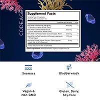 Codeage Raw Wildcrafted Irish Sea Moss Supplement, Spirulina Algae, Bladderwrack Seaweed, Burdock Root, Black Pepper, Non-gmo, 120 Capsules