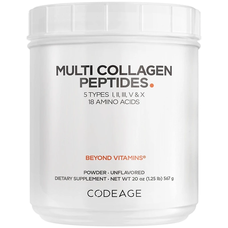 Codeage Multi Collagen Protein Powder Peptides, 2-Month Supply, Hydrolyzed, Type I, Ii, Iii, V, X Grass Fed All in One Super Bone Broth Collagen Suppl