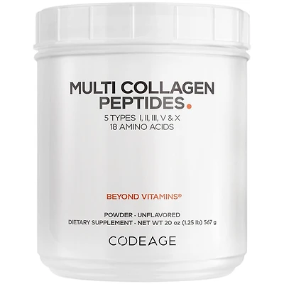 Codeage Multi Collagen Protein Powder Peptides, 2-Month Supply, Hydrolyzed, Type I, Ii, Iii, V, X Grass Fed All in One Super Bone Broth Collagen Suppl