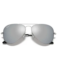 Ray-Ban Unisex Polarized Aviator Mirror Sunglasses, RB3025