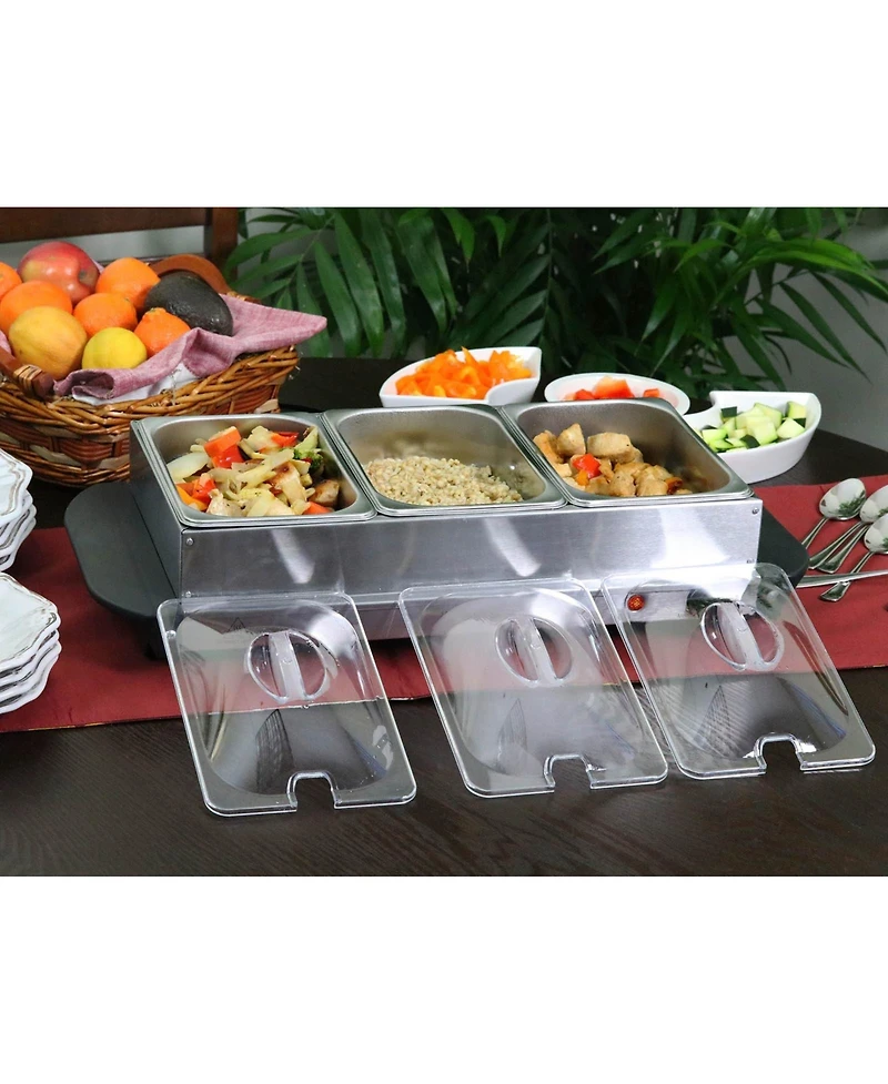 MegaChef Buffet Server & Food Warmer With Removable Sectional Trays