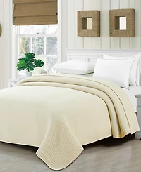 Melange Home 100% Wool Waffle Weave Blanket, King