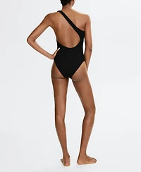 Mango Women's Asymmetrical Wide Straps Swimsuit