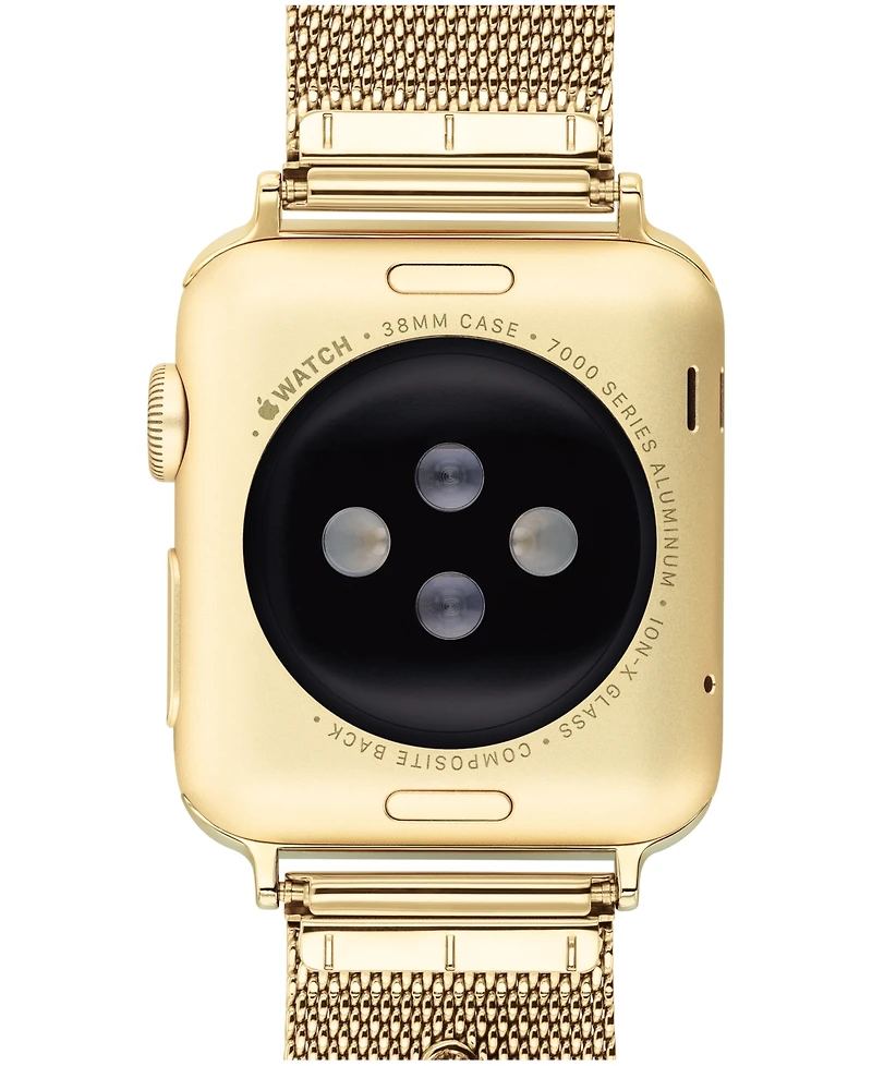 Coach Women's Gold-Tone Mesh Tea Rose Charm Strap for Apple Watch, 38, 40, 41mm