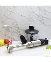 MegaChef 4 in 1 Multipurpose Immersion Hand Blender With Speed Control and Accessories