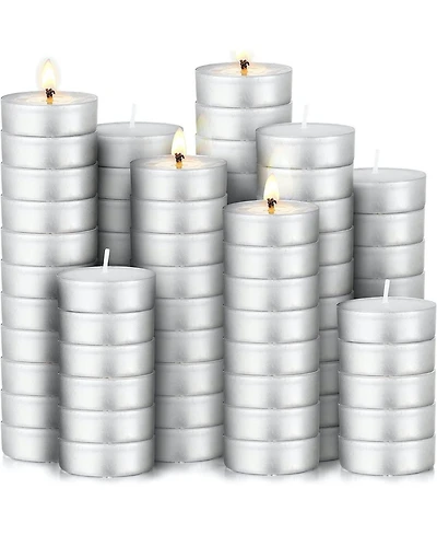 Pack Smokeless Unscented Long Burning Tea Lights Candles for Home