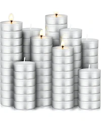 Pack Smokeless Unscented Long Burning Tea Lights Candles for Home