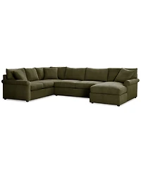 Closeout! Wrenley 138" 3-Pc. Fabric Sectional Chaise Sofa, Created for Macy's