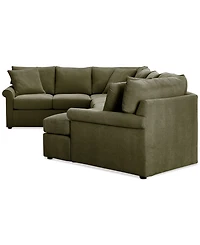 Closeout! Wrenley 170" 3-Pc. Fabric Sectional Cuddler Chaise Sofa, Created for Macy's