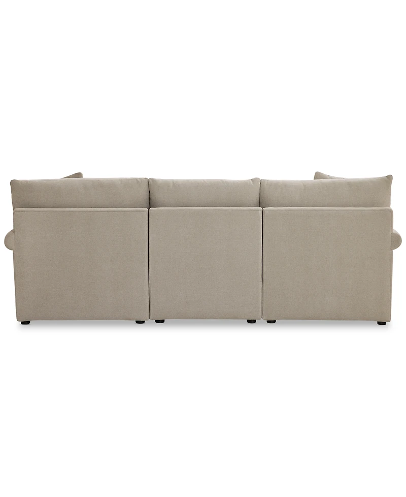 Closeout! Wrenley 99" 3-Pc. Fabric Modular Chaise Sectional Sofa, Created for Macy's
