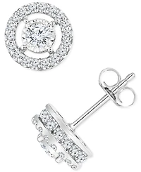 TruMiracle Diamond Halo Stud Earrings (1 ct. t.w.) in 14k White Gold