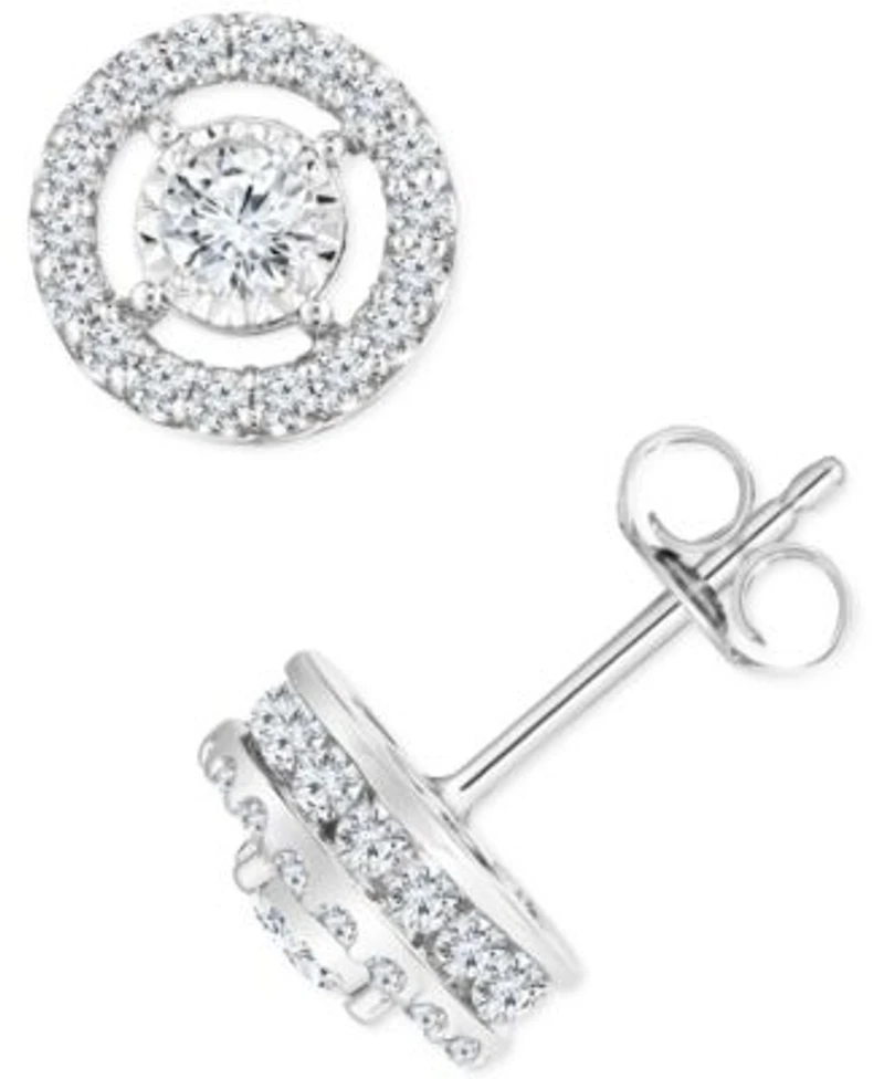 Trumiracle Diamond Halo Stud Earrings Collection 1 2 1 Ct. T.W. In 14k White Gold Created For Macys