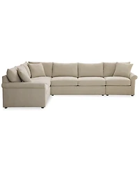 Closeout! Wrenley 137" 5-Pc. Fabric L-Shape Modular Sectional Sofa, Created for Macy's