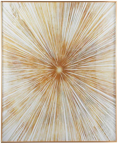 CosmoLiving by Cosmopolitan Porcelain Radial Starburst Framed Wall Art with Gold-Tone Aluminum Frame, 39.50" x 2" x 39.50"