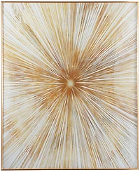 CosmoLiving by Cosmopolitan Porcelain Radial Starburst Framed Wall Art with Gold-Tone Aluminum Frame, 39.50" x 2" x 39.50"