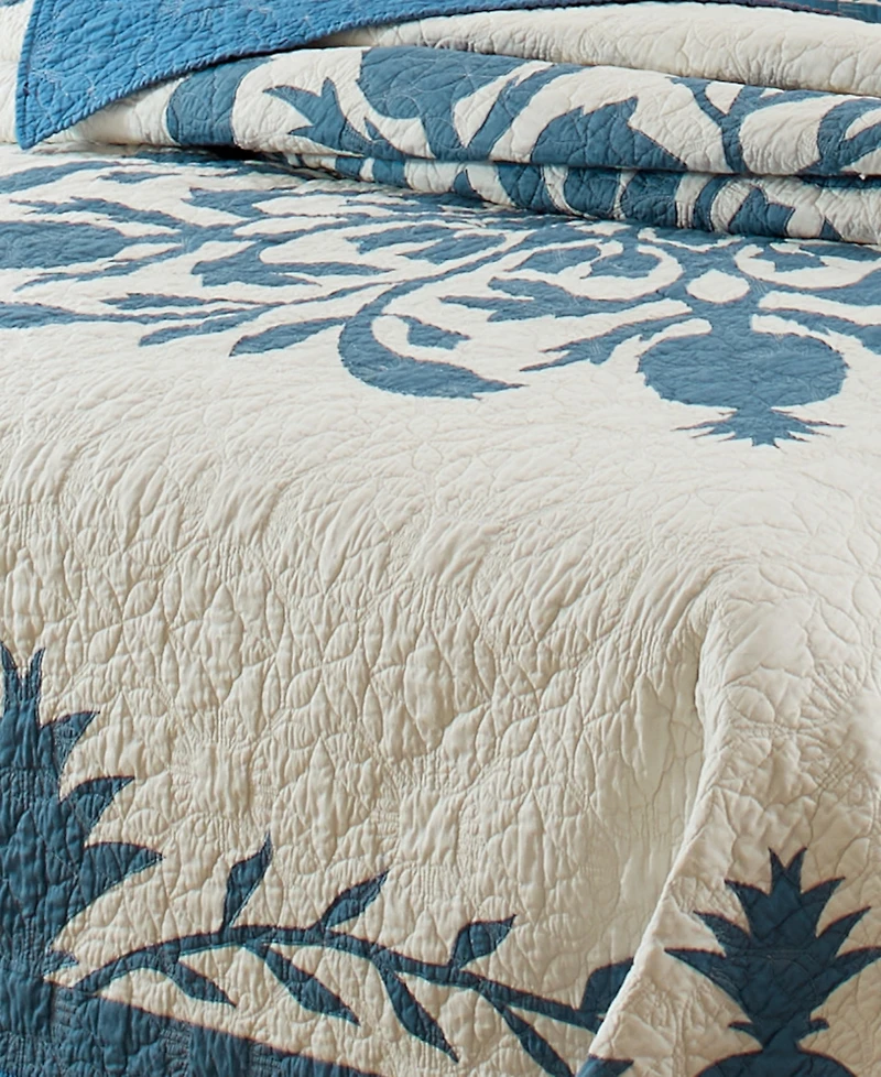 Closeout! Tommy Bahama Home Aloha Pineapple Embroidered Quilt, King