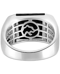 Effy Men's Onyx & Diamond (5/8 ct. t.w.) Ring in 14k White Gold