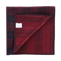 Trafalgar Men's Kincade Red Blackwatch Plaid Silk Pocket Square