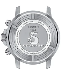 Tissot Men's Swiss Chronograph Seastar 1000 Gray Textile Strap Watch 46mm