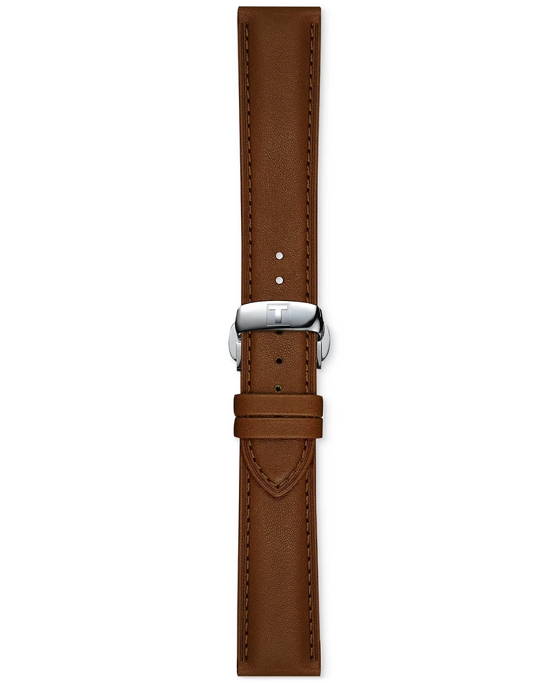 Tissot Unisex Swiss Automatic Chemin des Tourelles Powermatic 80 Brown Leather Strap Watch 39mm