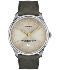 Tissot Men's Swiss Automatic Chemin des Tourelles Powermatic 80 Leather Strap Watch 42mm