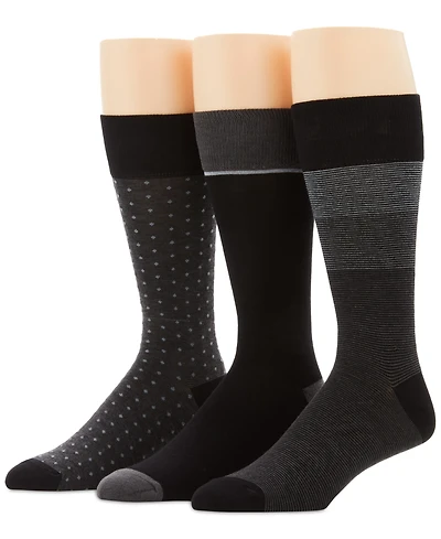 Perry Ellis 3-Pk. Men's Colorblocked Striped Socks