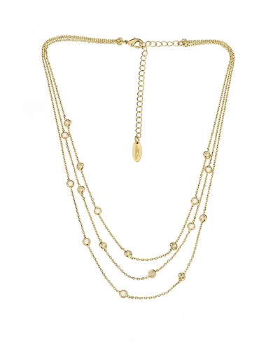 Ettika Perfect Cubic Zirconia Dotted 18K Gold Plated Layered Necklace