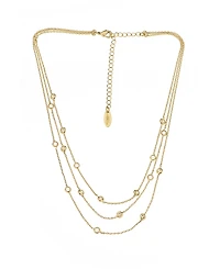 Ettika Perfect Cubic Zirconia Dotted 18K Gold Plated Layered Necklace