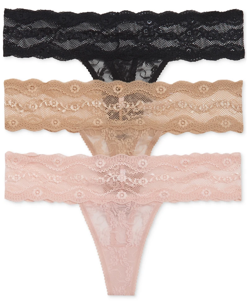 b.tempt'd by Wacoal Women's 3-Pk. Lace Kiss Thong Underwear 970582