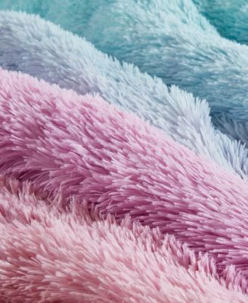 Intelligent Design Primrose Ombre Shaggy Faux Fur Comforter Set