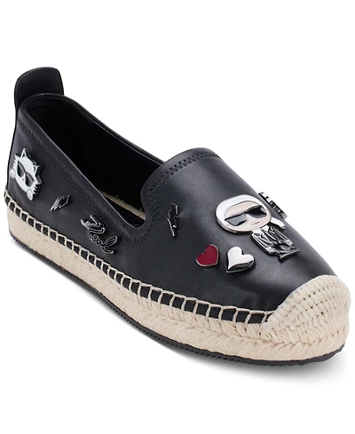 Karl Lagerfeld Paris Women's Michaela Embellished Slip-On Espadrille Flats