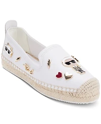 Karl Lagerfeld Paris Women's Michaela Embellished Slip-On Espadrille Flats