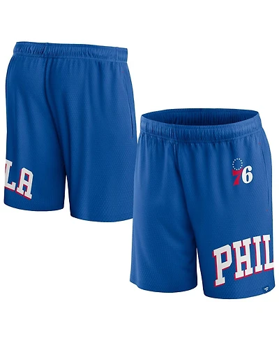 Men's Fanatics Royal Philadelphia 76ers Free Throw Mesh Shorts