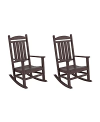 All-Weather Outdoor Patio Poly Classic Porch Rocking Chair (Set of 2)