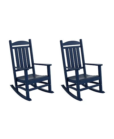 All-Weather Outdoor Patio Poly Classic Porch Rocking Chair (Set of 2)