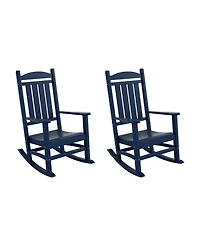 All-Weather Outdoor Patio Poly Classic Porch Rocking Chair (Set of 2)