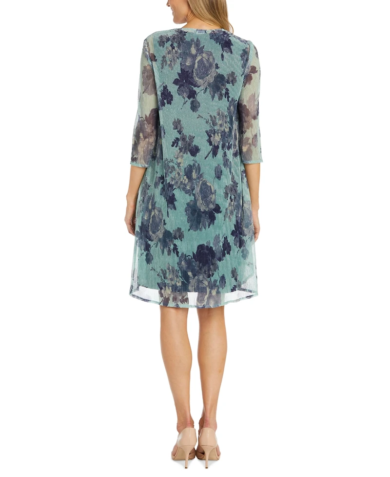R & M Richards Women's 2-Pc. Printed Jacket & Dress Set