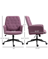 Vinsetto Mid-Back Tufted Spandex Office Computer Swivel Chair,