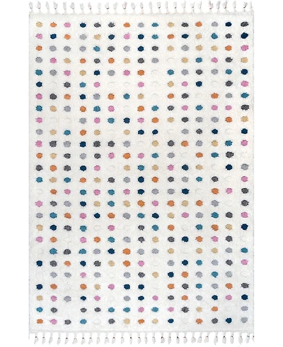 nuLoom Loft Behati Polka Dot Kids Tasseled 5'3" x 7'6" Area Rug