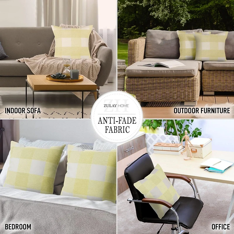 2 Pack Buffalo Plaid Throw Pillow Outdoor & Indoor Covers 16x16 inches