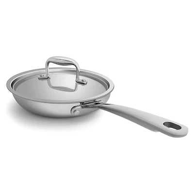 Megacasa 8-Inch Triple-Ply Stainless Steel Fry Pan with Lid