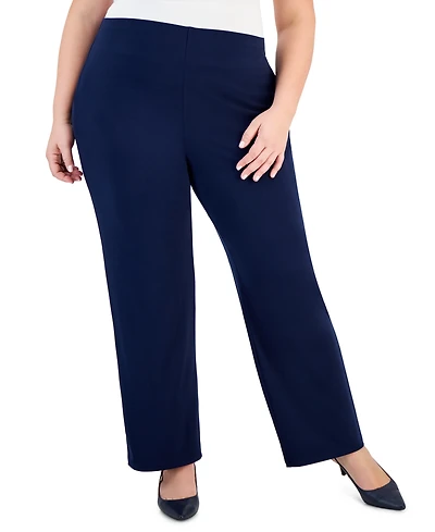 Jm Collection Plus and Petite Wide-Leg Pull-On Pants, Exclusively at Macy's