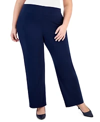 Jm Collection Plus and Petite Wide-Leg Pull-On Pants, Exclusively at Macy's